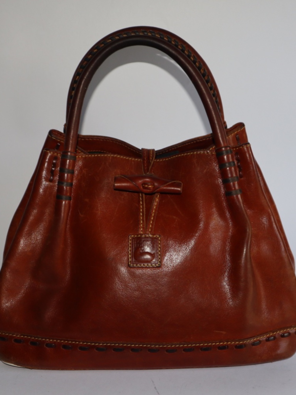 Dooney & Bourke Florentine Leather Double Handle Toggle Bag